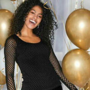 Rare Bravissimo Black Velvet Top L